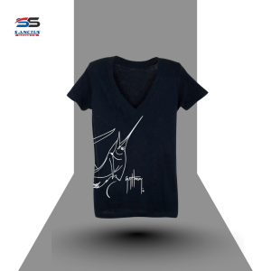 women’s marlin graphic v neck – midnight black ss 2001