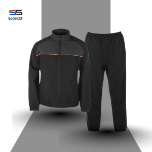 men’s performance tracksuit – stealth black & charcoal with amber trim ss 2101